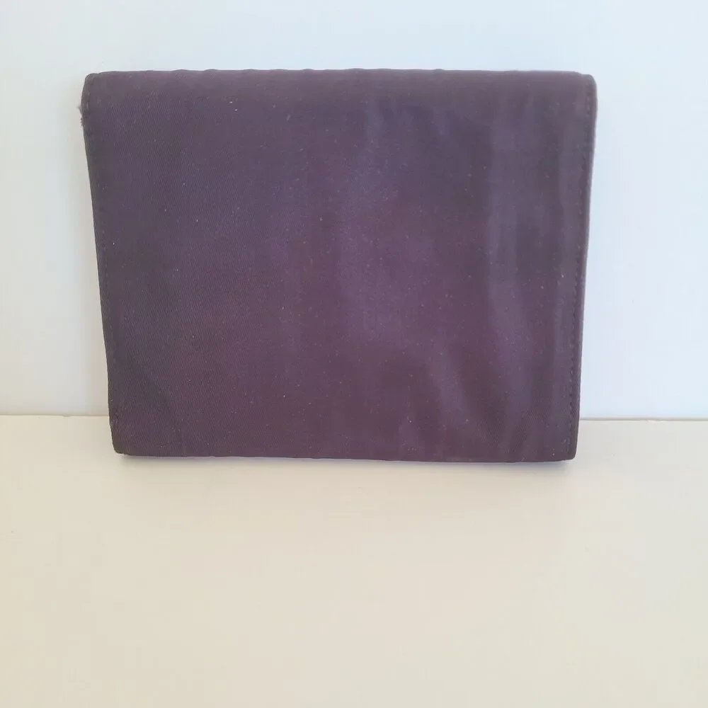 PRADA Vintage Tessuto Chic Purple Nylon Logo‎ Wallet Medium Trifold Card Bill